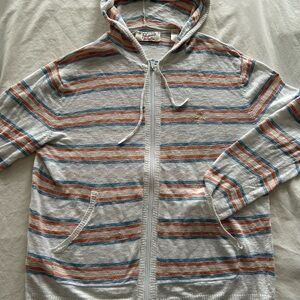 Original Penguin by Munsingwear Multicolor Striped Zip-Up Sweater Hoodie
